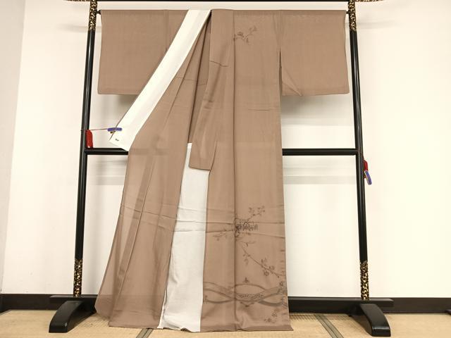 平和屋着物*夏物 訪問着 本場大島紬 夏大島 中国三大刺繍 汕頭刺繍 スワトウ刺繍 川畑辰吉作 三越扱い 証紙付き 正絹 逸品 AABA2489np