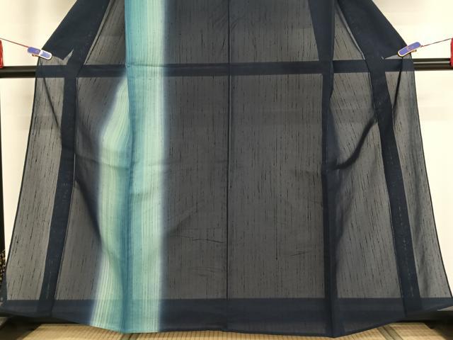 平和屋着物*夏物 訪問着 紗紬 縞 正絹 逸品 AABA2491np