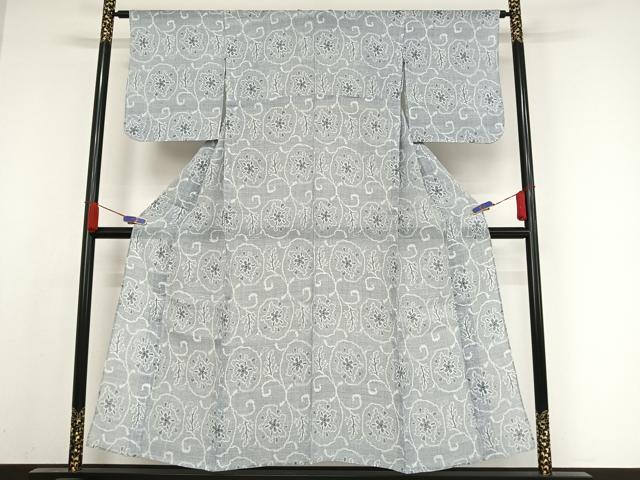 平和屋着物*夏物 越後上布 花唐草文 芋麻 逸品 AABA2493np