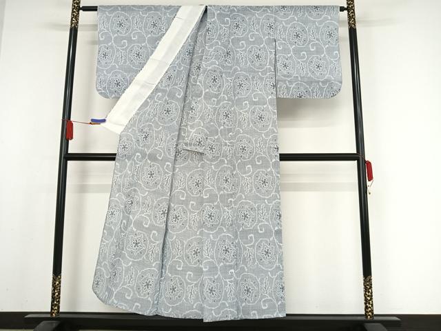 平和屋着物*夏物 越後上布 花唐草文 芋麻 逸品 AABA2493np