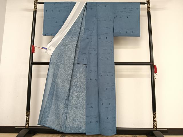 平和屋着物*夏物 洗える最高級着物 <英>はなぶさ謹製 小紋 琉球絣文様 AABA2498np