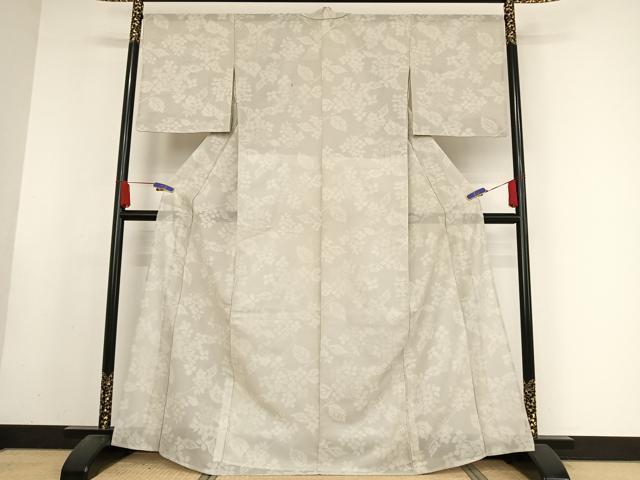 平和屋着物*夏物 お召 枝花文 正絹 逸品 AABA2510np