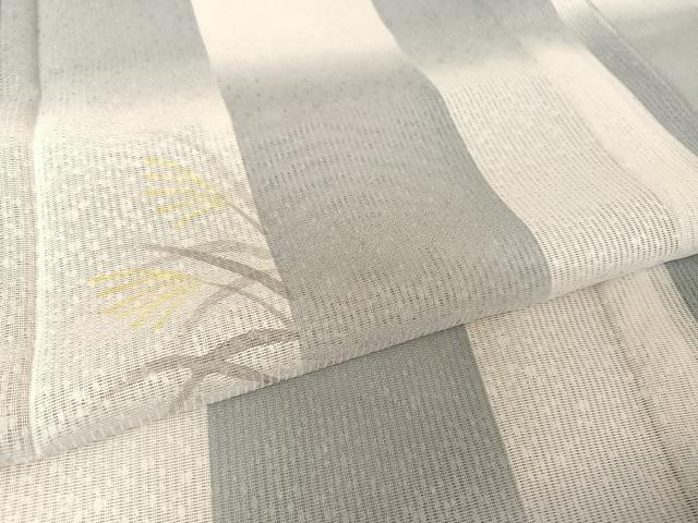 平和屋着物*夏物 小紋 縦絽 手描き 草花文 三越扱い 正絹 逸品 AABA2511np
