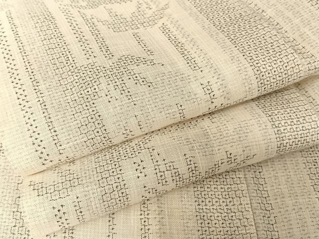平和屋着物*夏物 結城紬 夏結城 100亀甲 笹竹文 正絹 逸品 AABA2512np