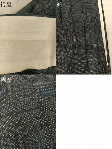 平和屋着物*夏物 重要無形文化財 本場宮古上布 陶器文 苧麻 逸品 AABA2513np