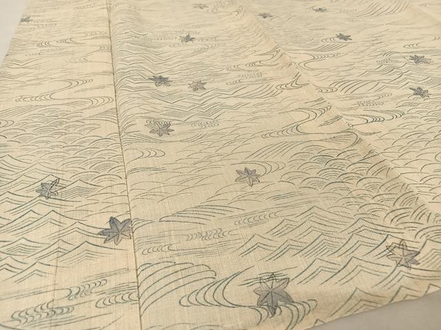 平和屋着物*夏物 生紬 竜田川 正絹 逸品 AABA2515np