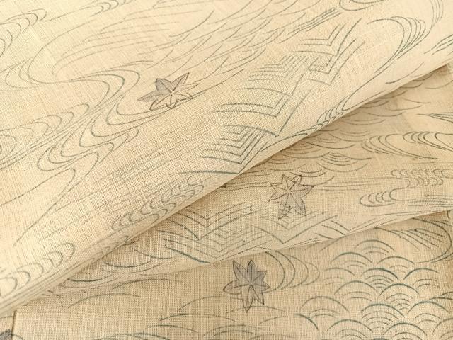 平和屋着物*夏物 生紬 竜田川 正絹 逸品 AABA2515np