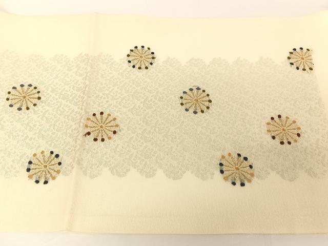 平和屋着物*夏物 九寸開き名古屋帯 舞花文 金糸 正絹 逸品 AABA2539np