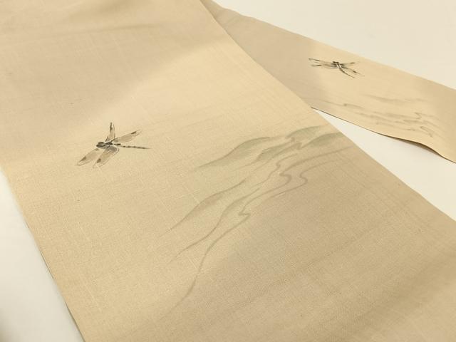 平和屋着物*夏物 絹芭蕉 九寸名古屋帯 手描き 勝虫 正絹 逸品 AABA2546np