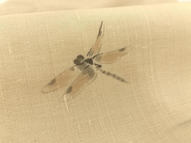 平和屋着物*夏物 絹芭蕉 九寸名古屋帯 手描き 勝虫 正絹 逸品 AABA2546np
