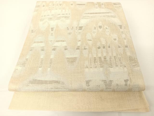 平和屋着物*夏物 西陣 京の名門 じゅらく謹製 太鼓柄袋帯 太子間道 銀糸 正絹 逸品 未使用 AABA2554np