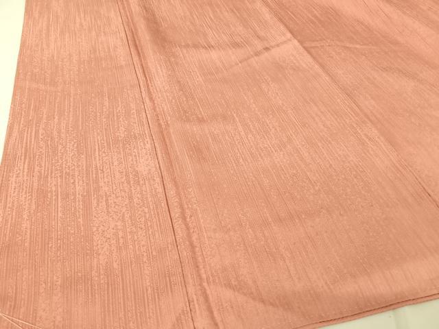 平和屋着物●上質な色無地 雨縞地紋 薄紅色 正絹 逸品 未使用 AABA2641np