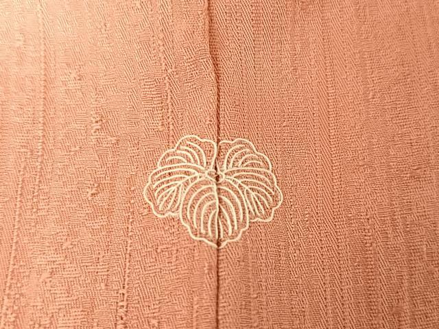 平和屋着物●上質な色無地 雨縞地紋 薄紅色 正絹 逸品 未使用 AABA2641np
