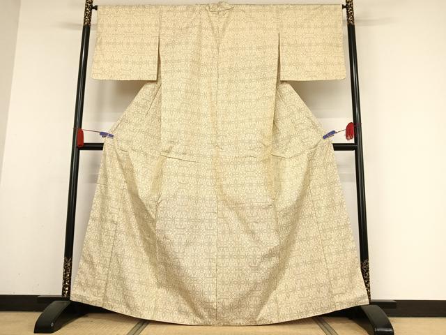 平和屋着物●本場大島紬 白大島 花繋ぎ 正絹 逸品 AABA2643np