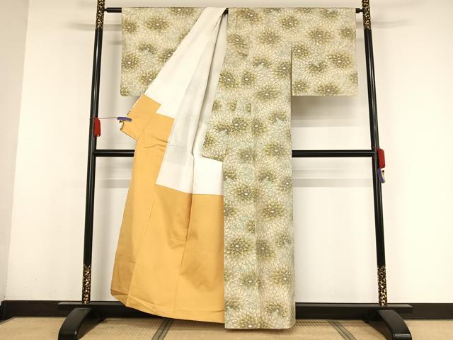 平和屋着物●上質な紬 菊 正絹 逸品 AABA2653np