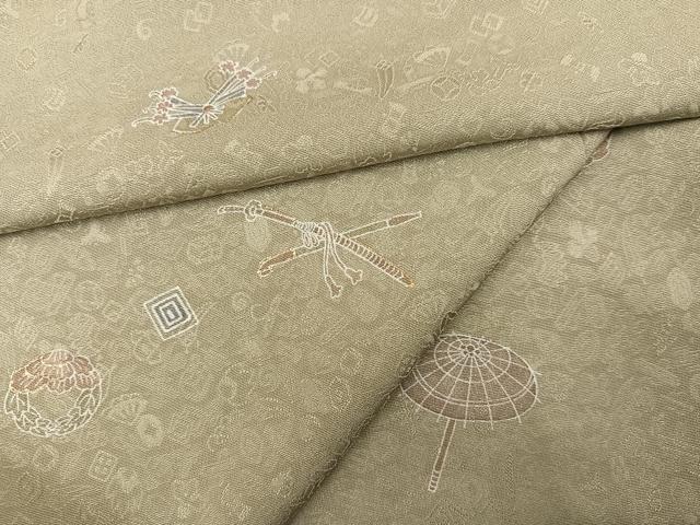 平和屋着物●上質な小紋 番傘花文 金彩 正絹 逸品 AABA2689ph