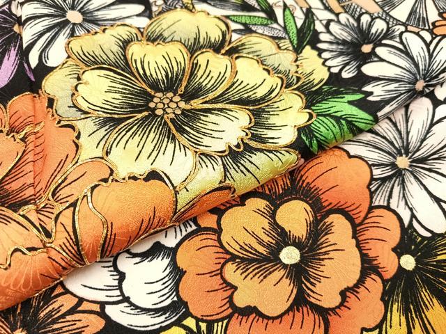 平和屋着物●豪華振袖 駒刺繍 御所車花文 金彩 正絹 逸品 AABA2707ph