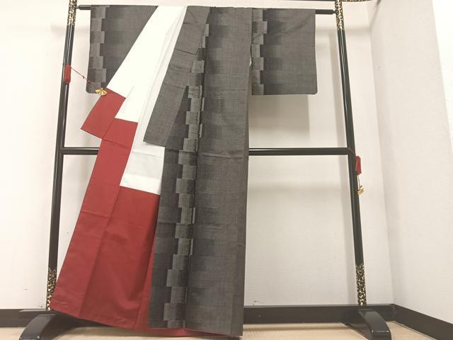 平和屋着物●本場大島紬 一元絣 間道 正絹 逸品 AABA2727ph