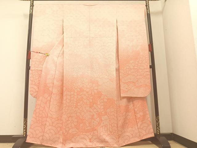 平和屋着物●豪華振袖 絞り 源氏車花文 正絹 逸品 AABA2735ph