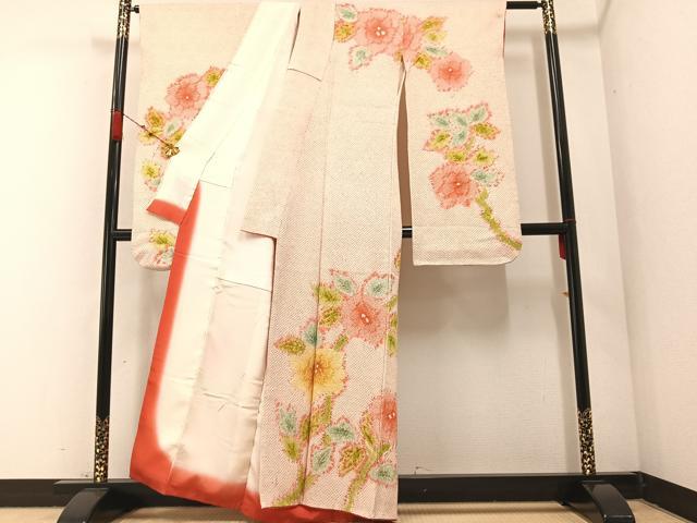 平和屋着物●豪華振袖 絞り 枝花文 正絹 逸品 AABA2737ph