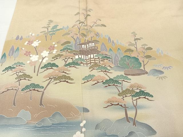 平和屋着物●訪問着 友禅 作家物 松竹梅風景文 暈し染め 正絹 逸品 AABA2742ph