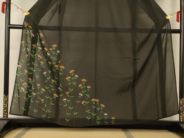 平和屋着物*夏物 訪問着 絽 草花文 正絹 逸品 AABA2764jd