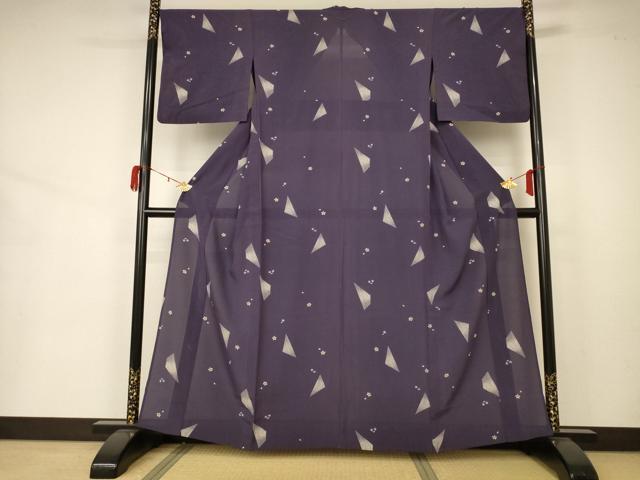 平和屋着物*夏物 小紋 絽 舞花文 正絹 逸品 AABA2770jd
