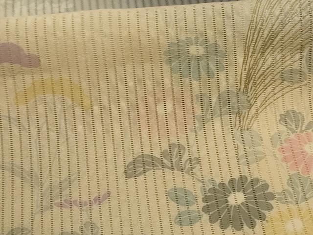 平和屋着物*夏物 訪問着 縦絽 草花文 暈し染め 正絹 逸品 AABA2837jd
