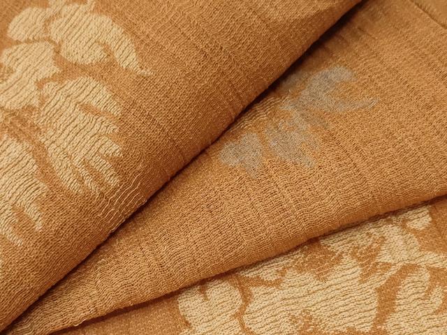 平和屋着物*夏物 小千谷ちぢみ 枝葉文 麻 逸品 未使用 AABA2844jd