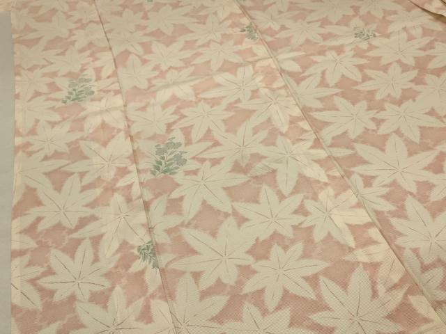 平和屋着物*夏物 小紋 絽 楓文 正絹 逸品 AABA2845jd