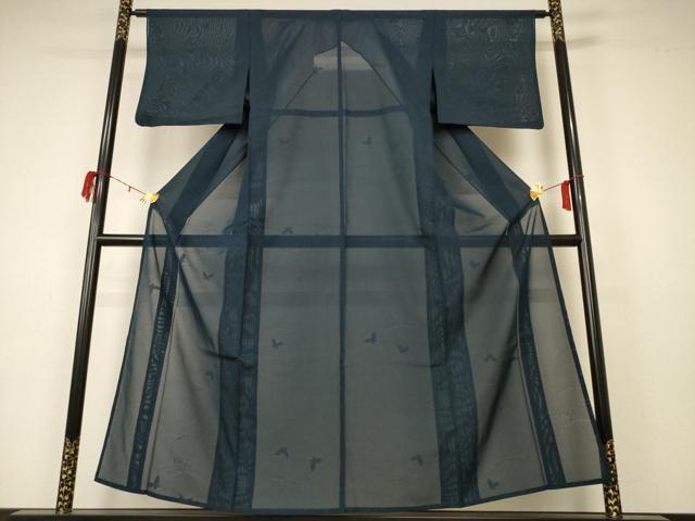 平和屋着物*夏物 色無地 絽 舞蝶紋紗 褐返色 正絹 逸品 AABA2909jd