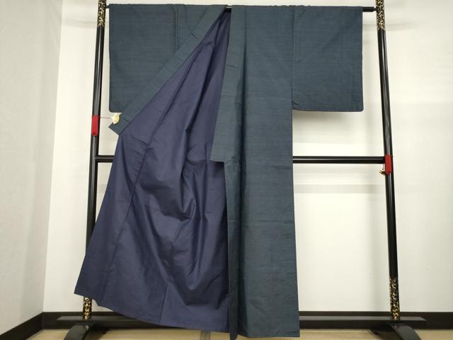 平和屋着物●男性 本場大島紬 アンサンブル 変わり格子 正絹 逸品 AABA3335ck