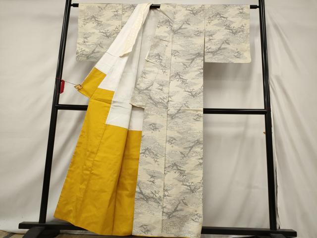 平和屋着物■上質な紬 流水枝葉文 正絹 逸品 AABA3475st