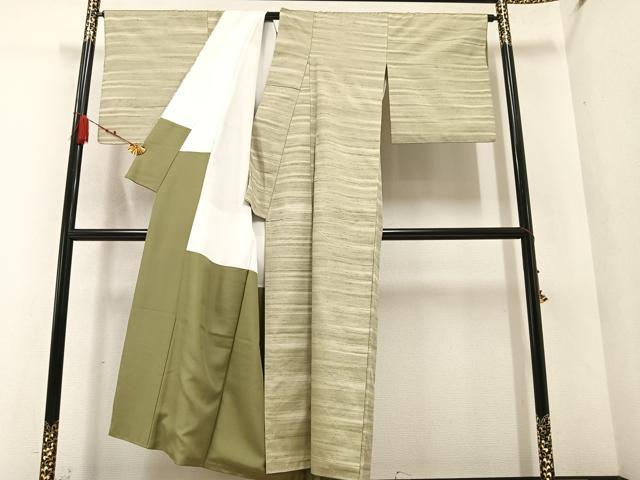 平和屋着物●上質な紬 霞文 正絹 逸品 AABA3790ph