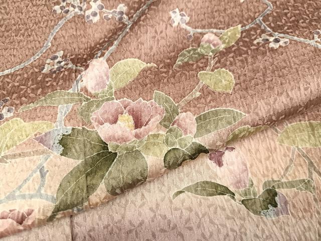 平和屋着物●訪問着 絞り 枝花文 暈し染め 正絹 逸品 AABA3813ph