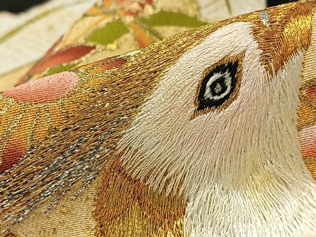 平和屋着物■豪華黒留袖 刺繍 花鳥文 金銀糸 金彩 正絹 逸品 AABA4205mf