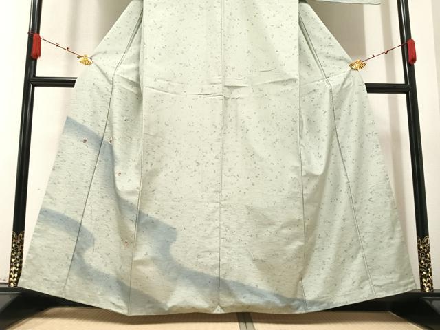 平和屋着物●本場染大島紬 訪問着 刺繍 草花丸文 暈し染め 金彩 正絹 逸品 AABA4311ph
