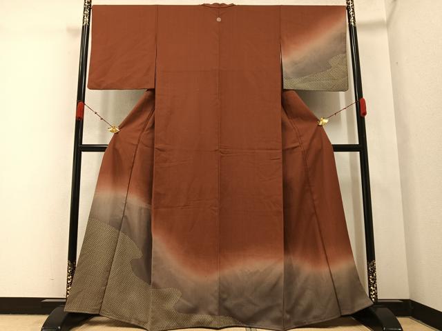 平和屋着物●訪問着 流水花文 暈し染め 正絹 逸品 AABA4356ph