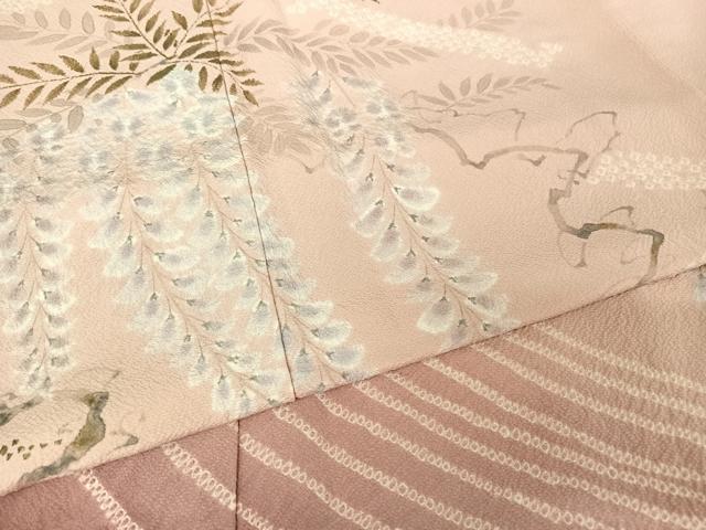 平和屋着物●訪問着 手描き 絞り 藤花房 暈し染め 正絹 逸品 AABA4513np
