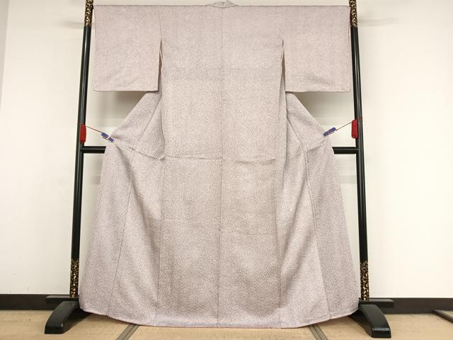 平和屋着物●名門 藤娘きぬたや・杢目絞り 小紋 正絹 逸品 AABB1385np