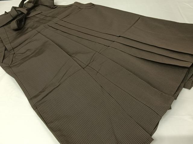 平和屋着物●男性 馬乗り袴 縞 高島屋扱い 正絹 逸品 AABA4533np