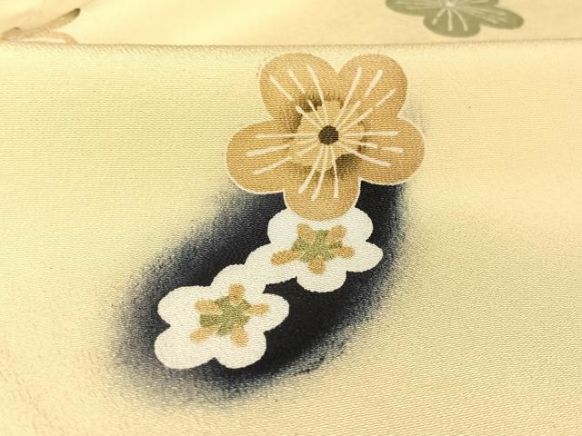 平和屋着物●上質な小紋 藍 舞花文 正絹 逸品 AABA4545np