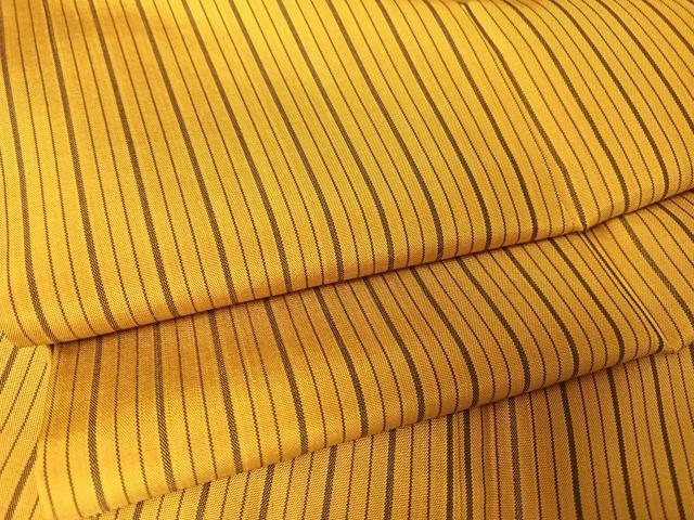 平和屋着物●本場黄八丈 平織 縞 正絹 逸品 AABA4552np