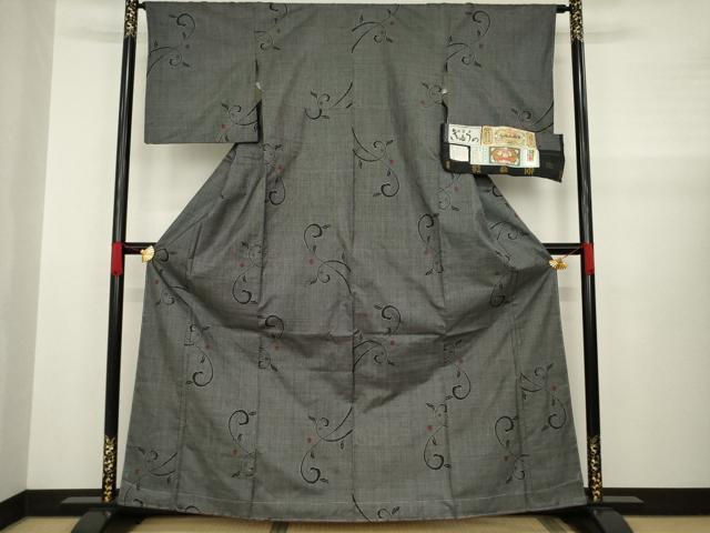 平和屋着物●本場大島紬 一元絣 唐草文 ますいわ屋扱い きゅうの織物謹製 証紙付き 正絹 逸品 AABA4651ck