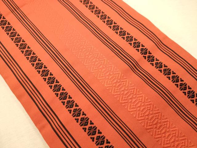 平和屋着物◎本場筑前博多織 半幅帯 献上 正絹 逸品 AABA4751dt
