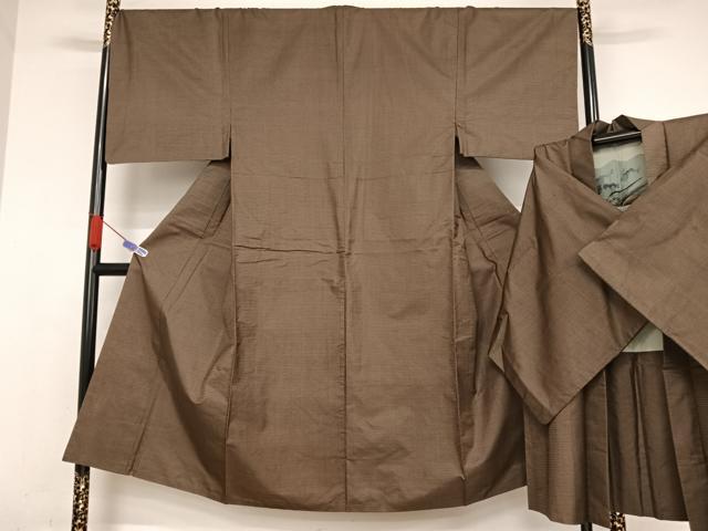 平和屋着物●男性 本場大島紬 アンサンブル 100亀甲 総詰め 正絹 逸品 AABA4942np