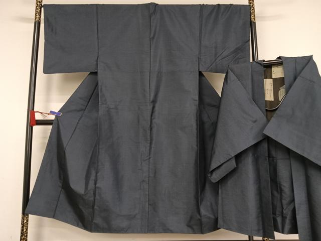 平和屋着物●男性 本場村山大島紬 アンサンブル 亀甲文様 正絹 逸品 AABA5028np