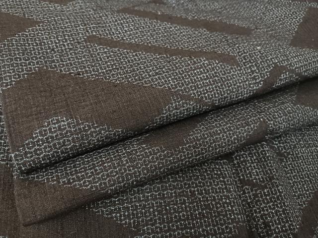平和屋着物●結城紬 80亀甲 幾何学文様 正絹 逸品 AABA5077np