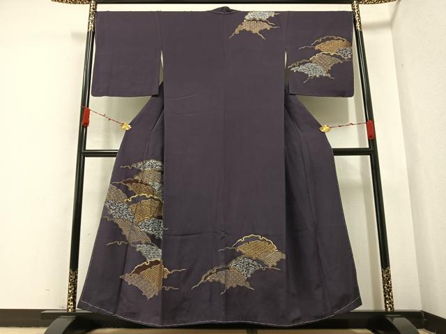 平和屋着物●訪問着 駒刺繍 雪輪花文 金銀彩 正絹 逸品 未使用 AABA5276ph