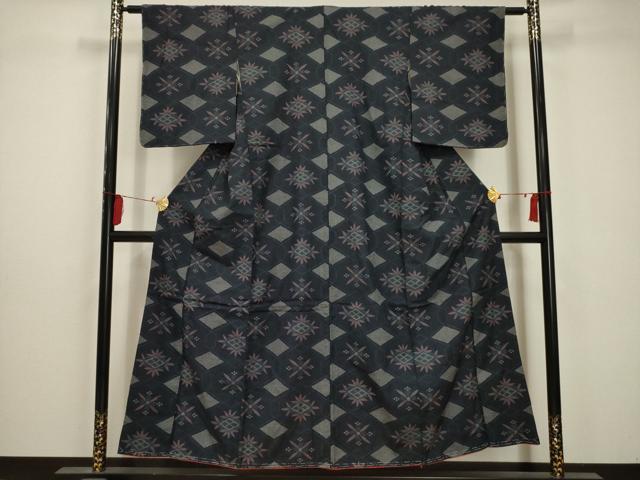 平和屋着物■お召 花菱文 正絹 逸品 AABA5484sx
